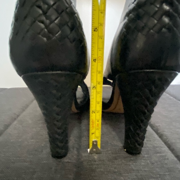 Elliott Lucca  Allesandra Black Leather Woven Open Toe Heels. Sz 10 - Picture 15 of 15